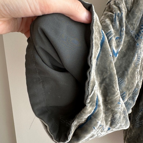 ZARA Collection Velvet Floral Cardigan, Green/Blue, Size Medium - Picture 7 of 16